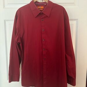 Egara Red Casual Button Down Shirt